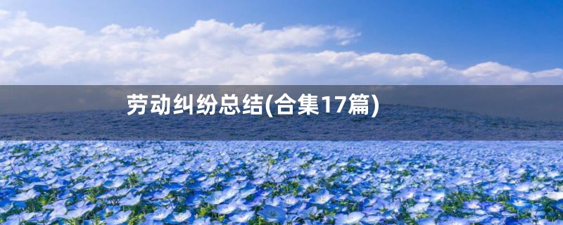 劳动纠纷总结(合集17篇)
