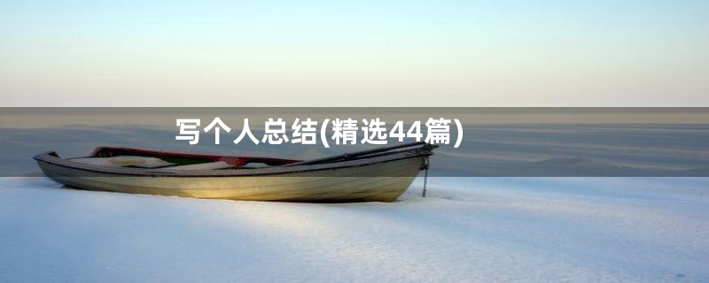 写个人总结(精选44篇)