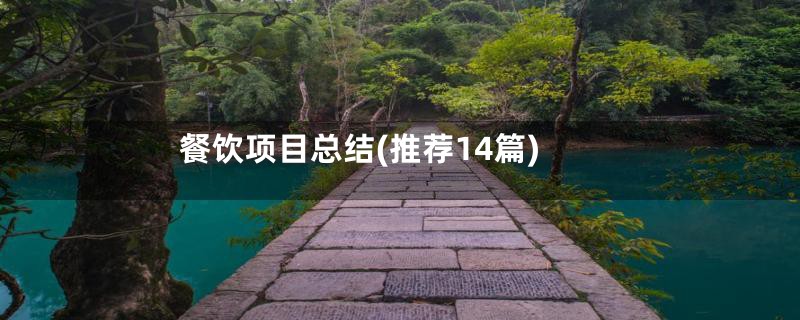 餐饮项目总结(推荐14篇)