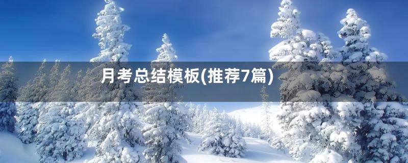 月考总结模板(推荐7篇)