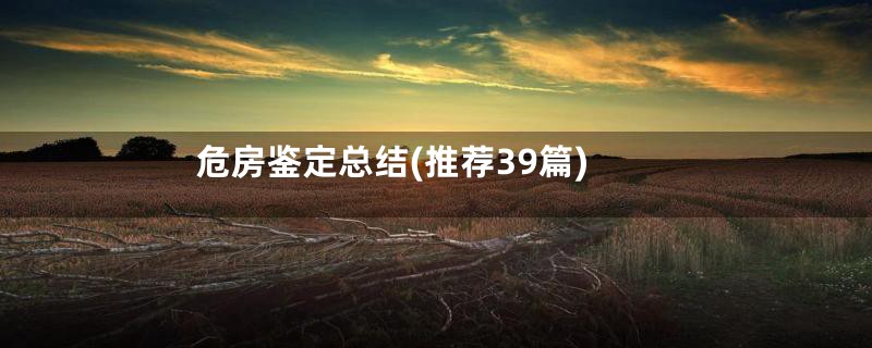 危房鉴定总结(推荐39篇)