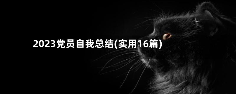 2023党员自我总结(实用16篇)