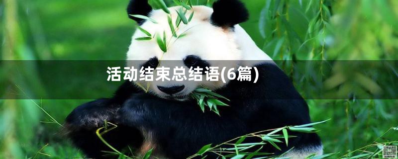 活动结束总结语(6篇)