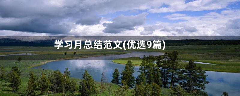 学习月总结范文(优选9篇)