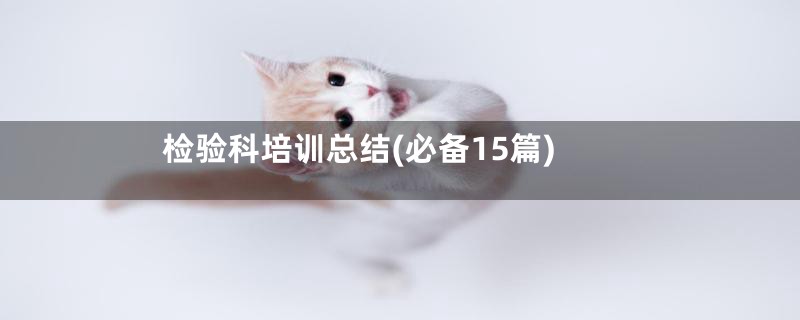 检验科培训总结(必备15篇)