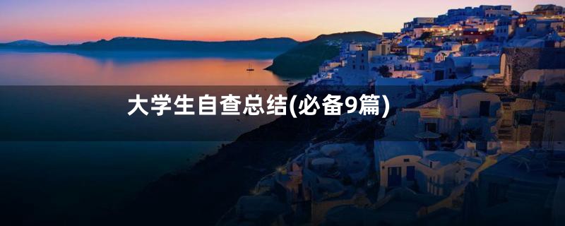 大学生自查总结(必备9篇)