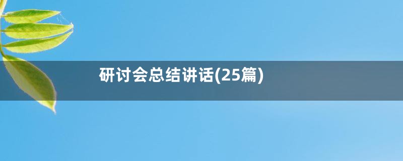 研讨会总结讲话(25篇)