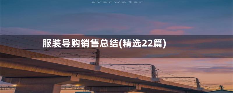 服装导购销售总结(精选22篇)