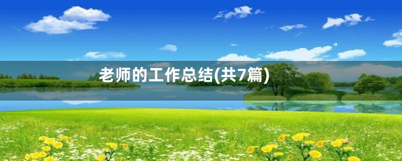 老师的工作总结(共7篇)