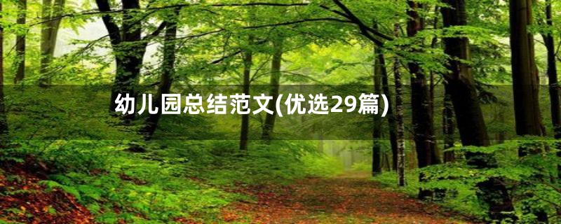 幼儿园总结范文(优选29篇)