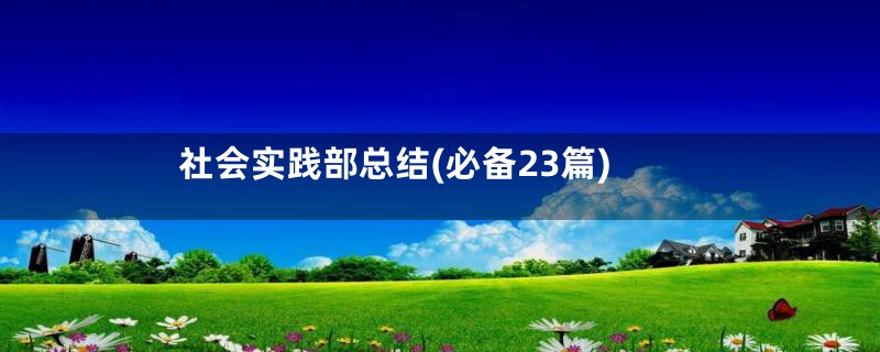 社会实践部总结(必备23篇)