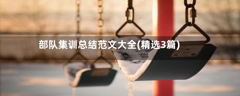 部队集训总结范文大全(精选3篇)