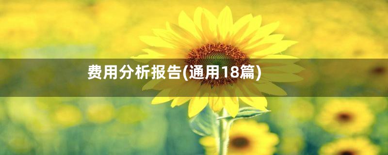 费用分析报告(通用18篇)
