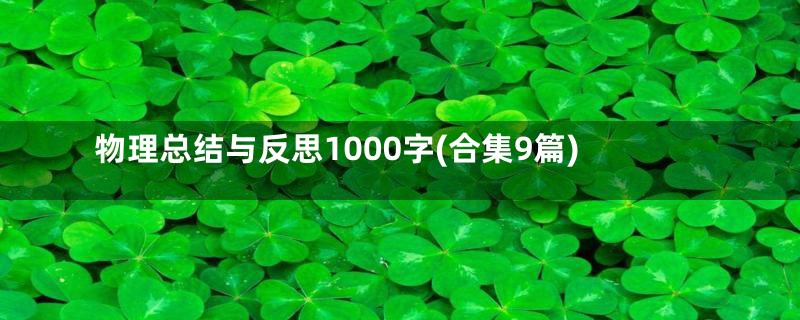 物理总结与反思1000字(合集9篇)