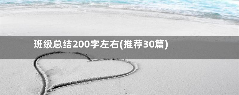 班级总结200字左右(推荐30篇)