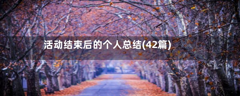 活动结束后的个人总结(42篇)