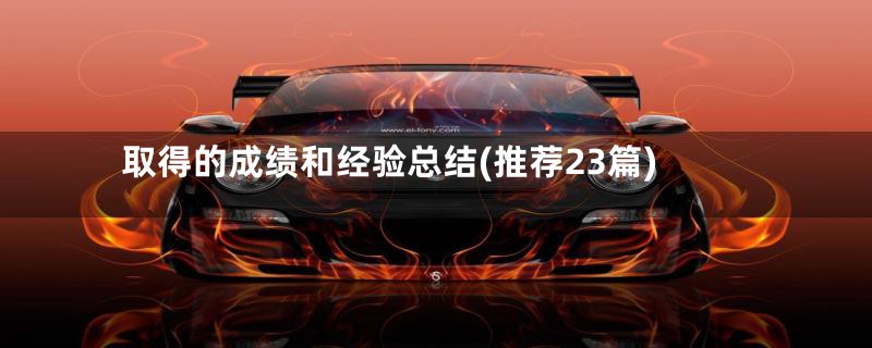 取得的成绩和经验总结(推荐23篇)