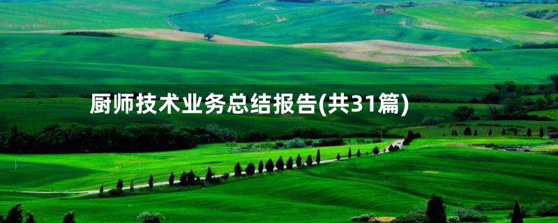 厨师技术业务总结报告(共31篇)