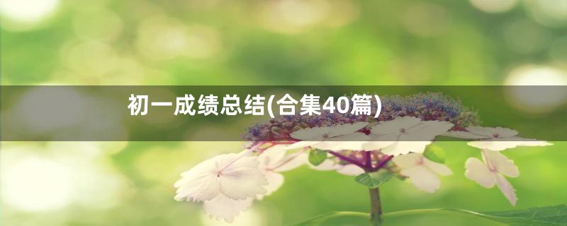 初一成绩总结(合集40篇)