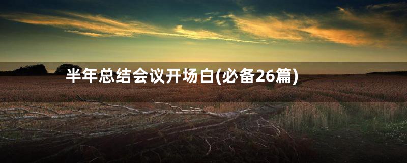 半年总结会议开场白(必备26篇)