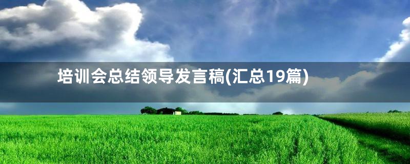 培训会总结领导发言稿(汇总19篇)