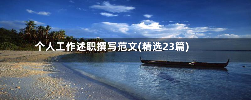 个人工作述职撰写范文(精选23篇)