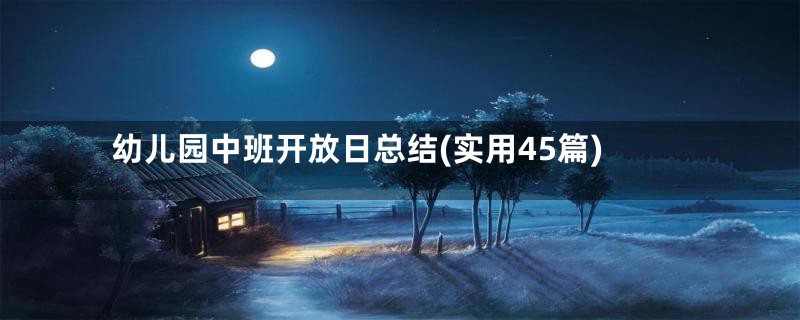 幼儿园中班开放日总结(实用45篇)