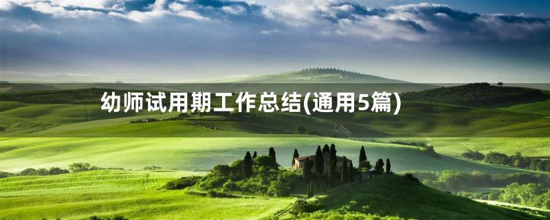 幼师试用期工作总结(通用5篇)
