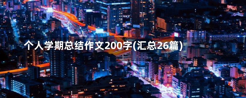 个人学期总结作文200字(汇总26篇)