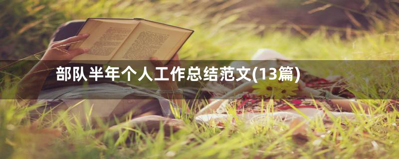部队半年个人工作总结范文(13篇)