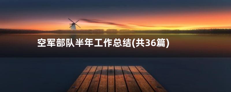 空军部队半年工作总结(共36篇)