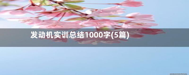 发动机实训总结1000字(5篇)