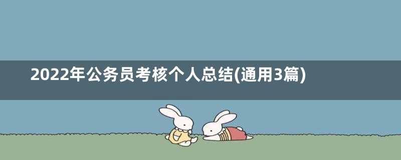 2022年公务员考核个人总结(通用3篇)