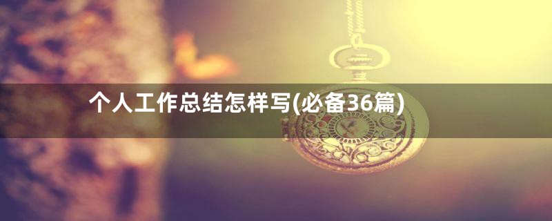 个人工作总结怎样写(必备36篇)