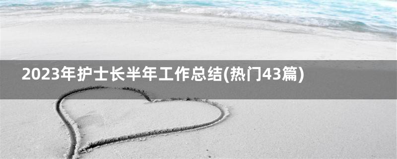 2023年护士长半年工作总结(热门43篇)