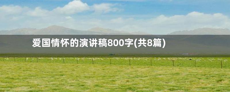 爱国情怀的演讲稿800字(共8篇)