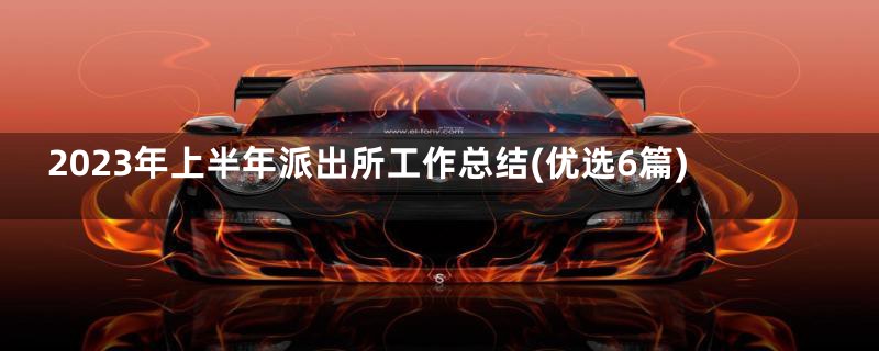 2023年上半年派出所工作总结(优选6篇)