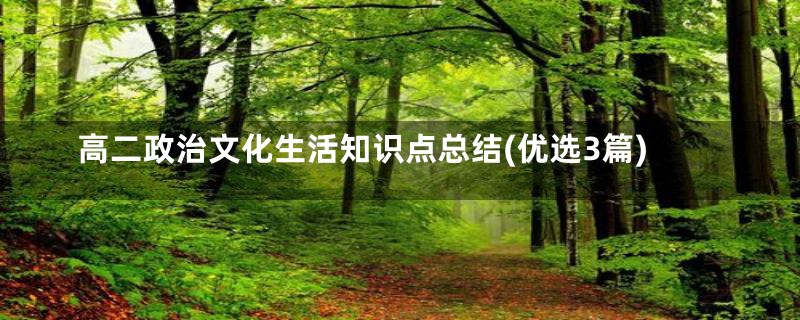 高二政治文化生活知识点总结(优选3篇)