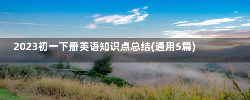 2023初一下册英语知识点总结(通用5篇)