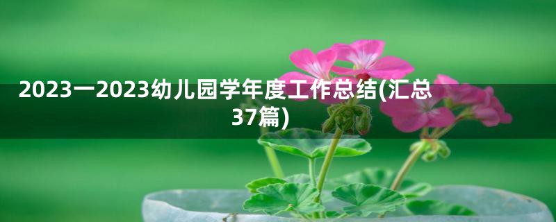 2023一2023幼儿园学年度工作总结(汇总37篇)