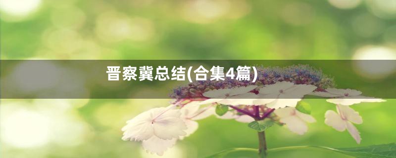 晋察冀总结(合集4篇)