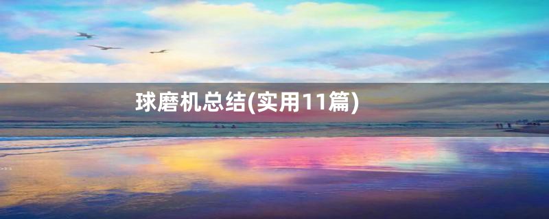 球磨机总结(实用11篇)