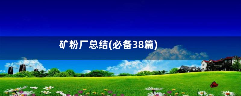 矿粉厂总结(必备38篇)
