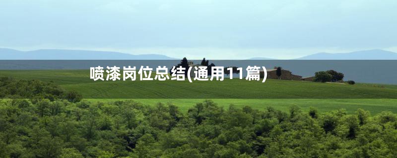 喷漆岗位总结(通用11篇)