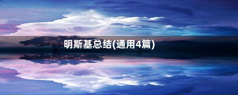 明斯基总结(通用4篇)