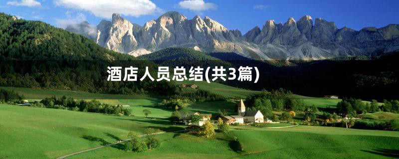 酒店人员总结(共3篇)