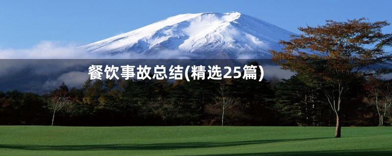 餐饮事故总结(精选25篇)