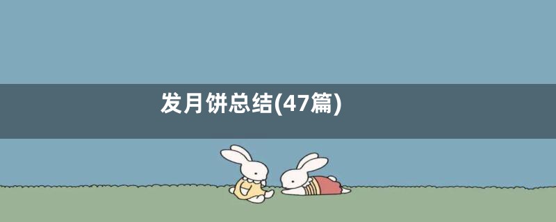 发月饼总结(47篇)
