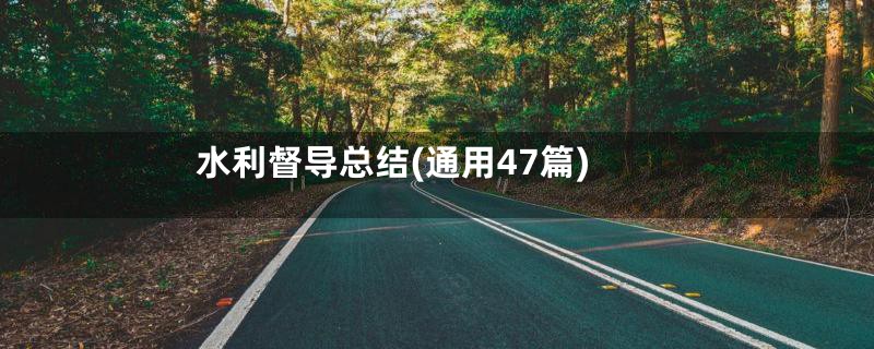 水利督导总结(通用47篇)