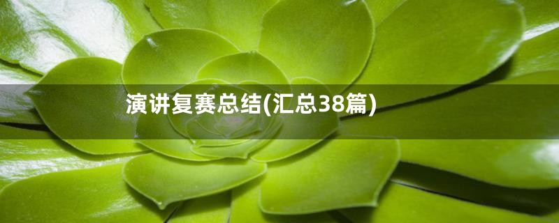 演讲复赛总结(汇总38篇)
